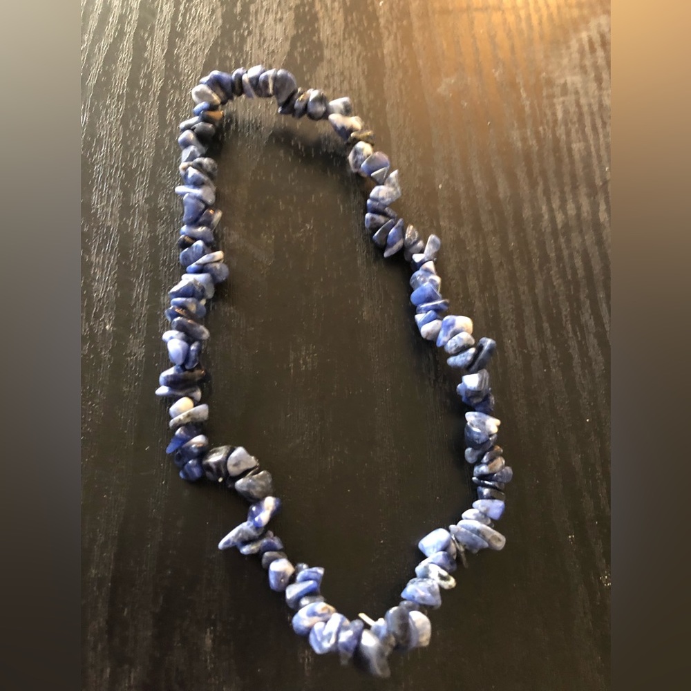 Elastic Sodalite Chip Choker Necklace - 590 $20 or $15 w/offer